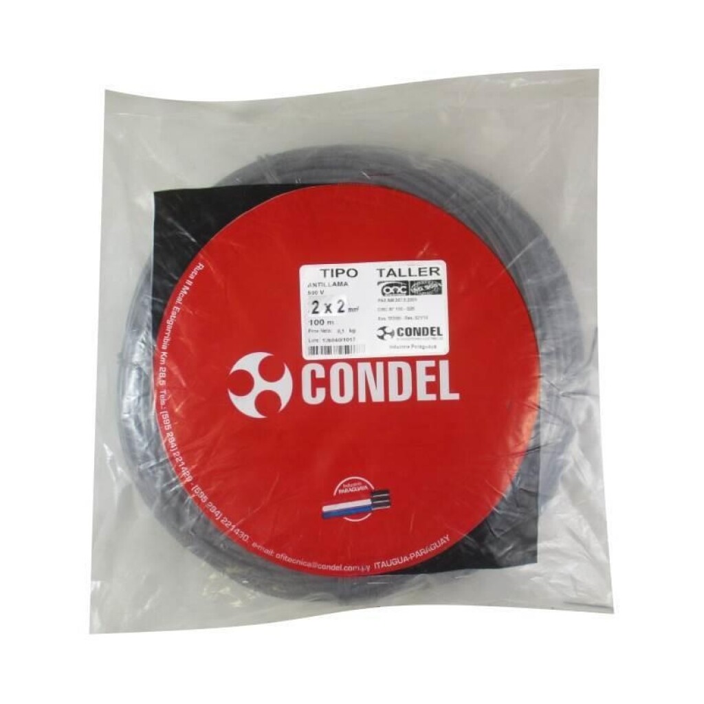 Cable Tipo Taller 2X 2,00MM2 CONDEL