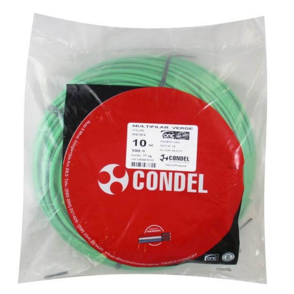 Cable Multifilar 10,00MM2 Verde CONDEL