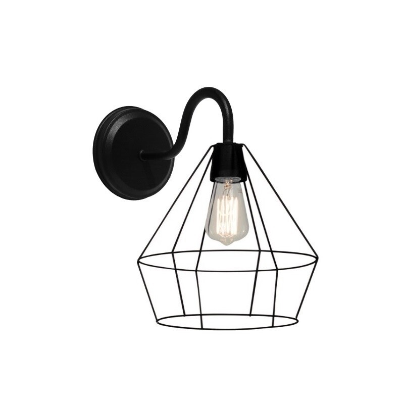 Aplique 1 Luz Diamente E27 Negro