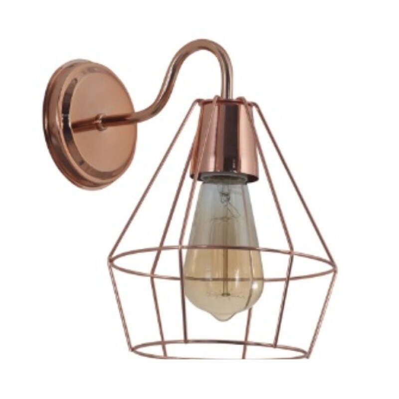 Aplique 1 Luz Diamente E27 Cobre