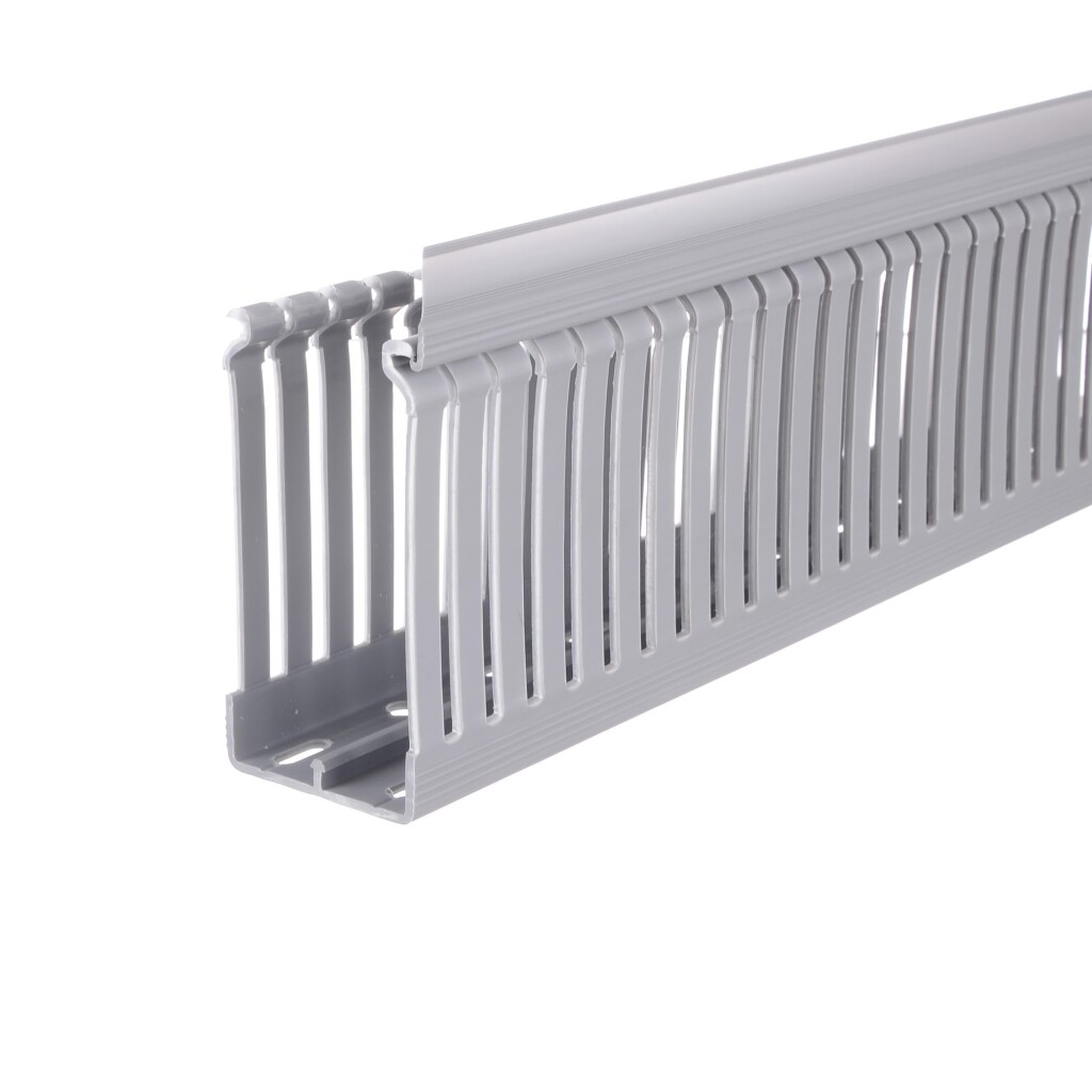 Cablecanal 40X80MM Gris Ranurado calado angosto