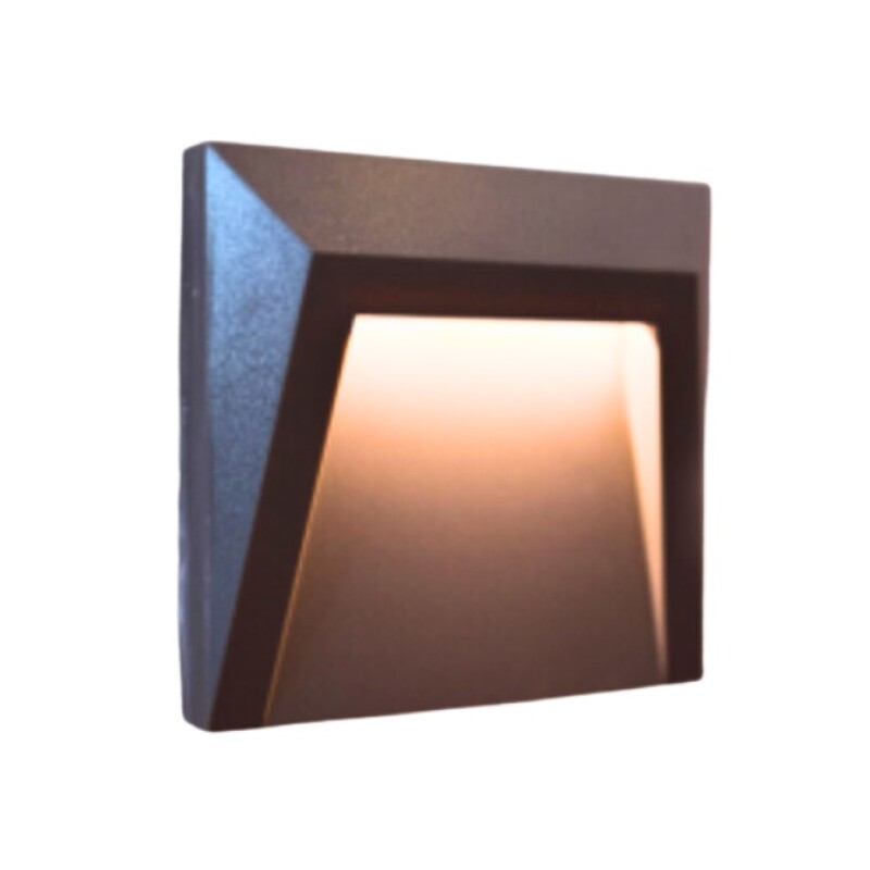 Artefacto P/ Escalera 1.2W 3000K Gris Grafito 12.5x12.5CM
