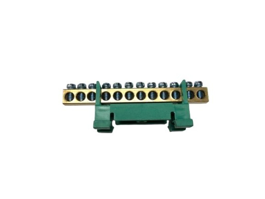 Barra P/ Tierra DIN 12 Polos Verde. VCP