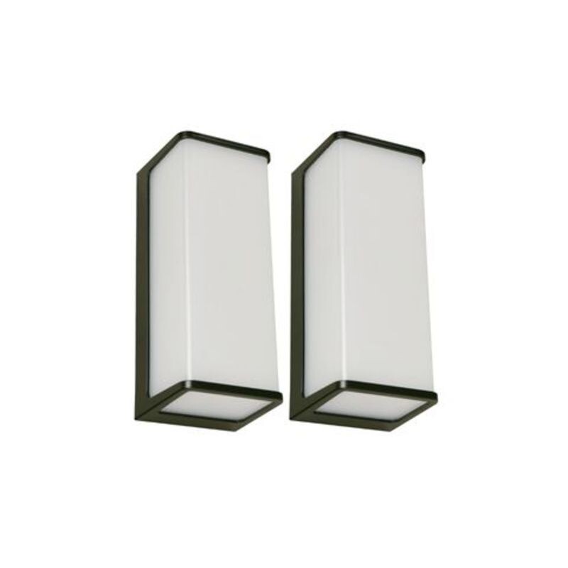 Pack Aplique LED Quadra 12W 4000K 100-240V Negro 2P/ Exterior