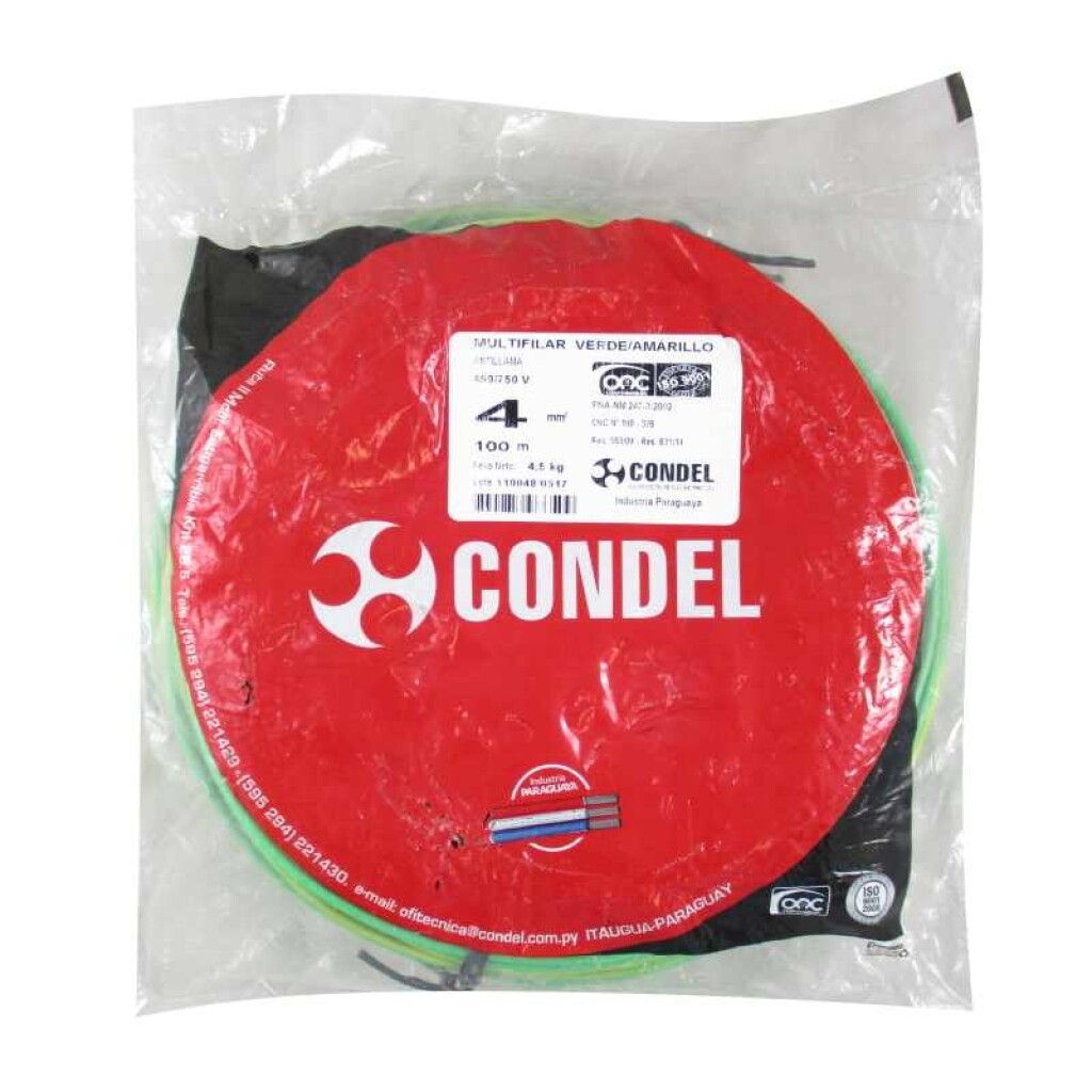 Cable Multifilar 4,00MM2VERDE /Amarillo CONDEL