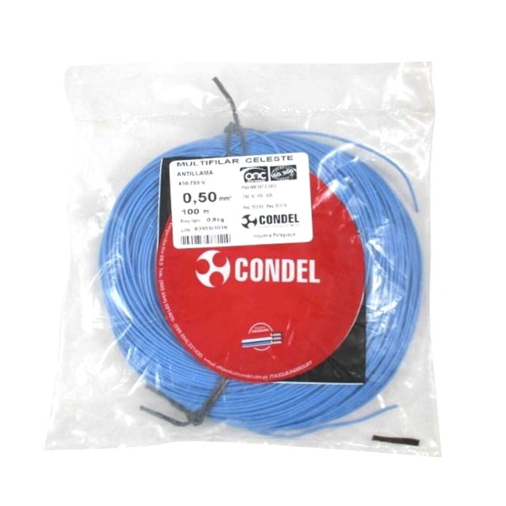 Cable Multifilar 0,50MM2 Celeste CONDEL