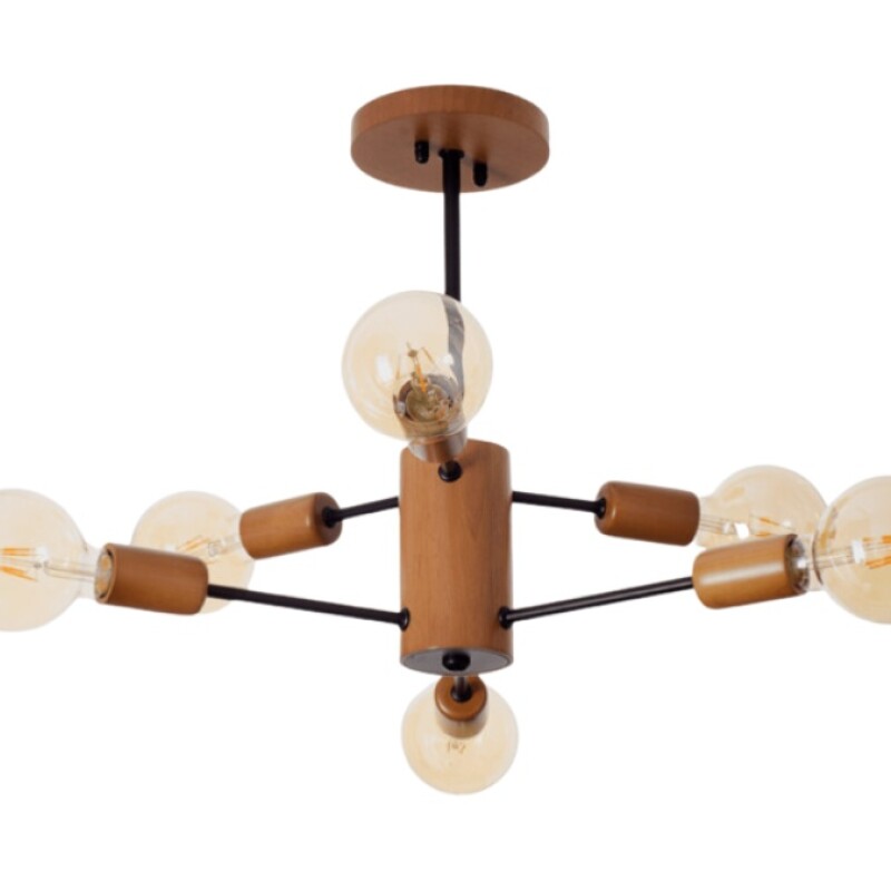 Colgante Ana 6 Luces E27 Madera