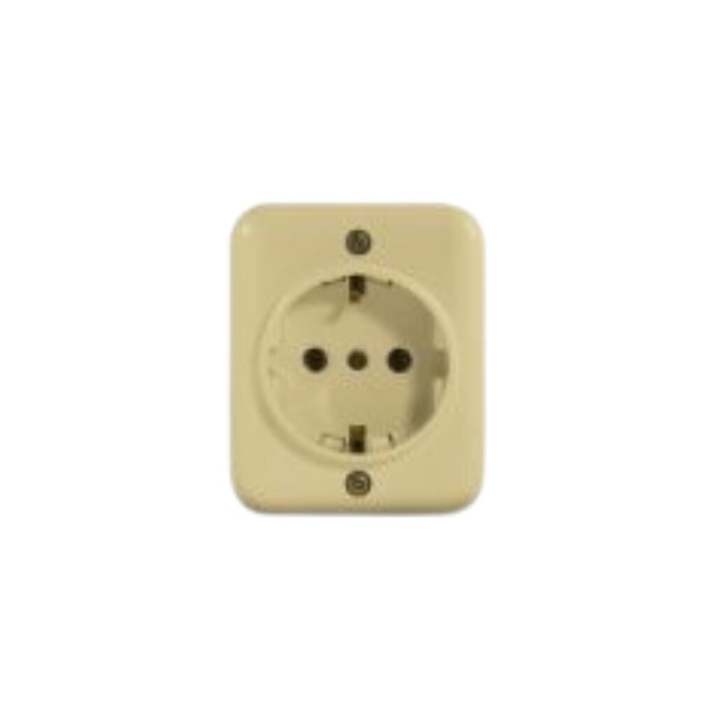 Toma Externa Schuko 2P+T Marfil C/ Roseta