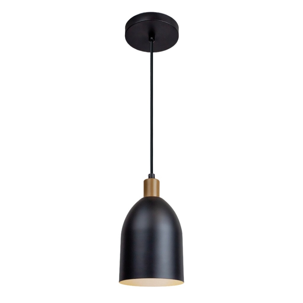 Colgante Mila E27 Negro y Dorado 10CM
