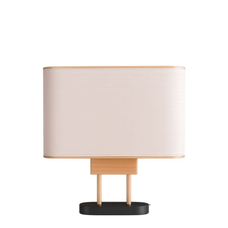 Velador de Mesa Duo Dorado 1L E27 Pantalla Lino Crudo