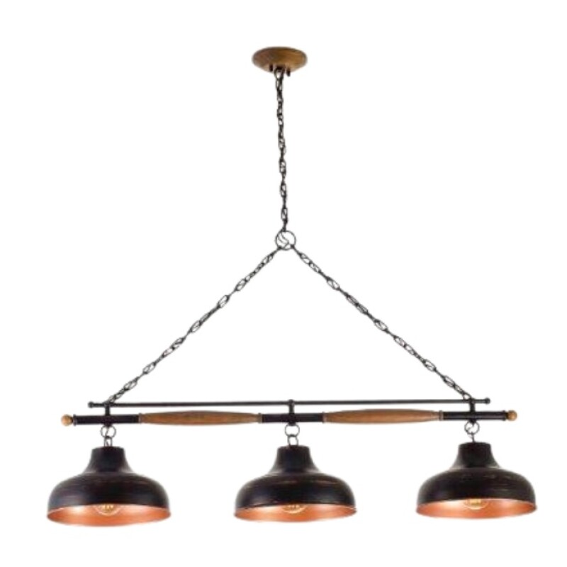 Colgante Brookyln 3L E27 Barral Chapa Cobre