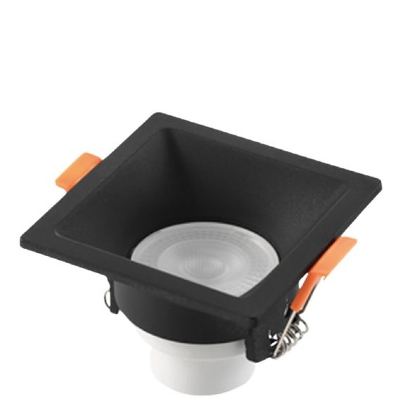 Spot LED Emb. Recuadro Cuad. 6W 3000K Negro