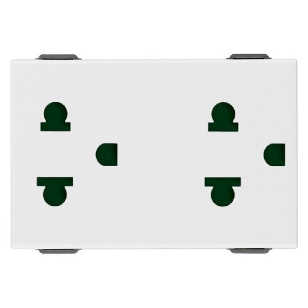 Modulo Toma Doble 2x16A+T 3MOD Blanco Neve UP