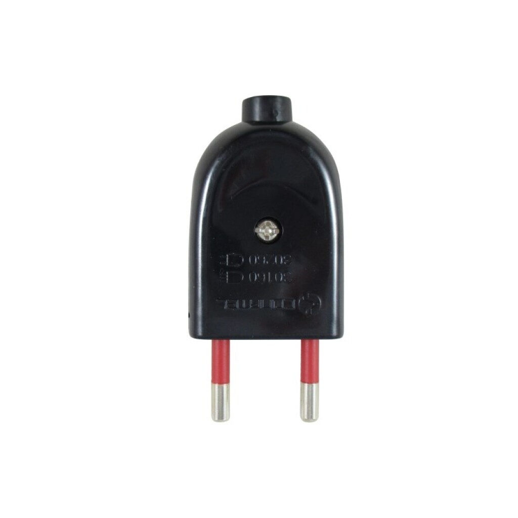 Ficha Macho 2X10A Reforzada - Negro
