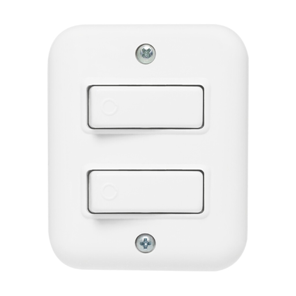 Interruptor Unipolar Doble 10AMP. C/Roseta. Blanco