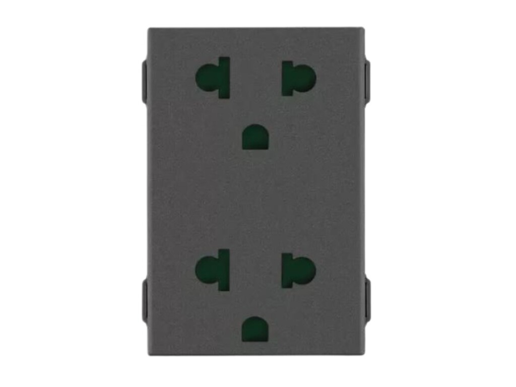 Modulo Toma Doble 2x16A+T 3MOD Negro Neve UP