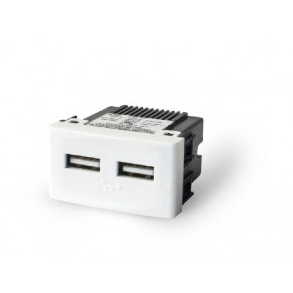 Toma Doble USB Blanco Sist. Mod. - LM