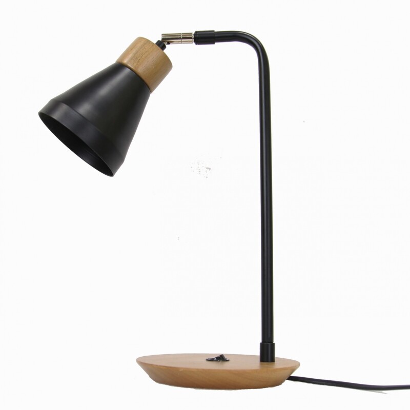 Velador de Mesa Bruna GU10 Negro y Mad