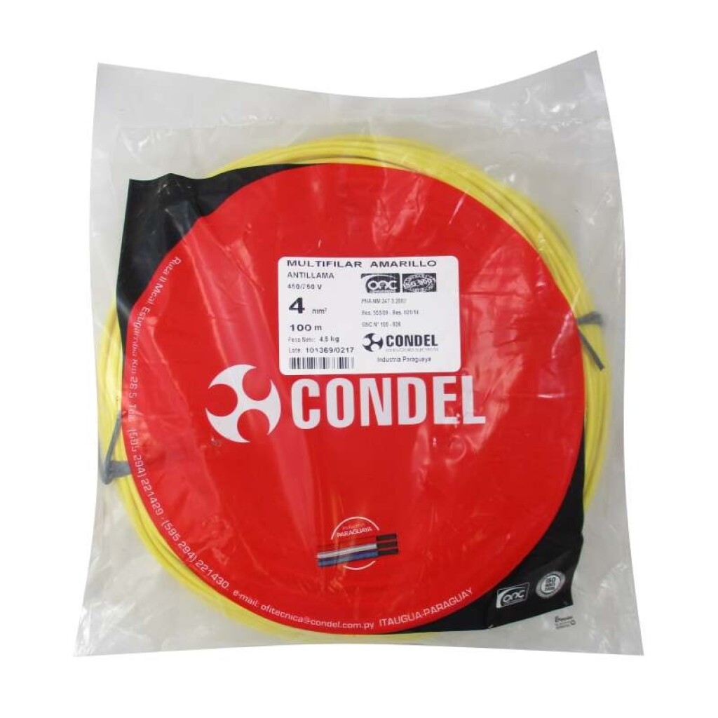 Cable Multifilar 4,00MM2 Amarillo CONDEL