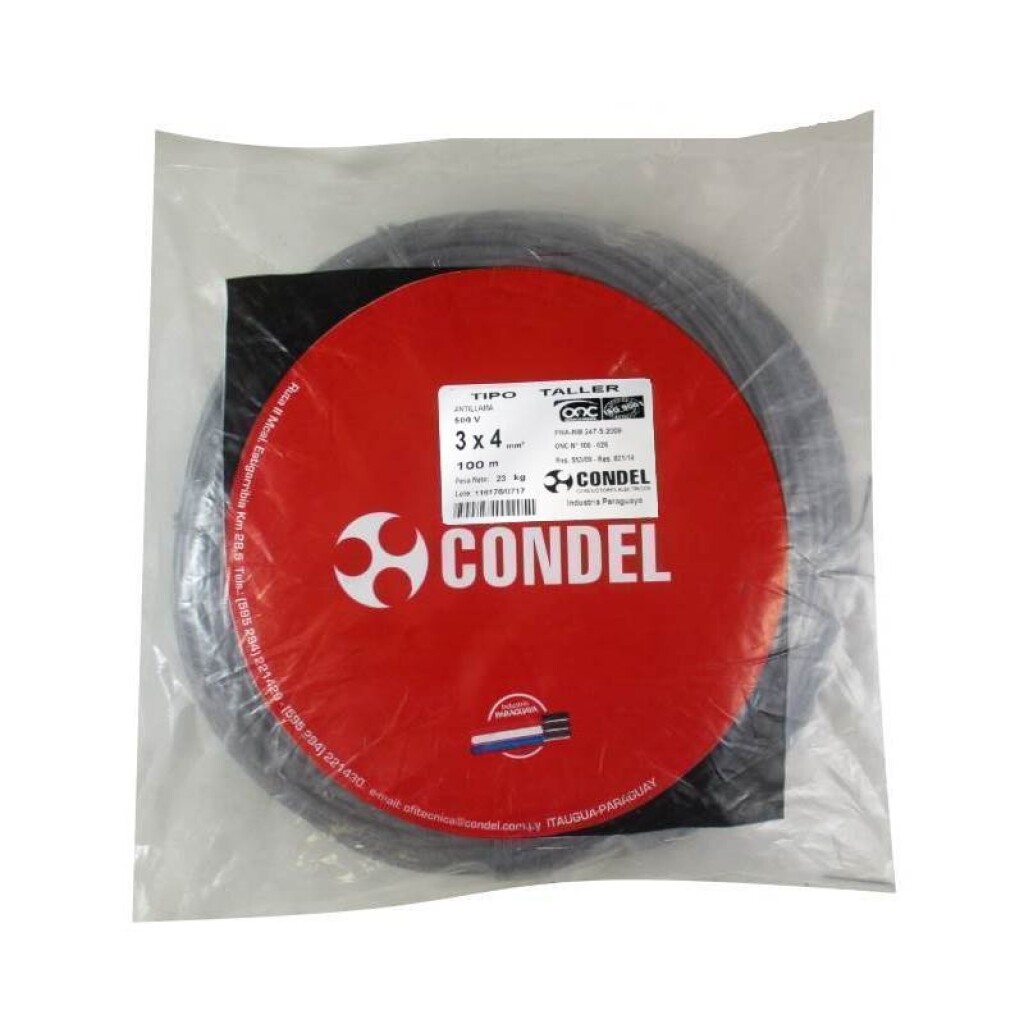 Cable Tipo Taller 3X 4,00MM2 CONDEL