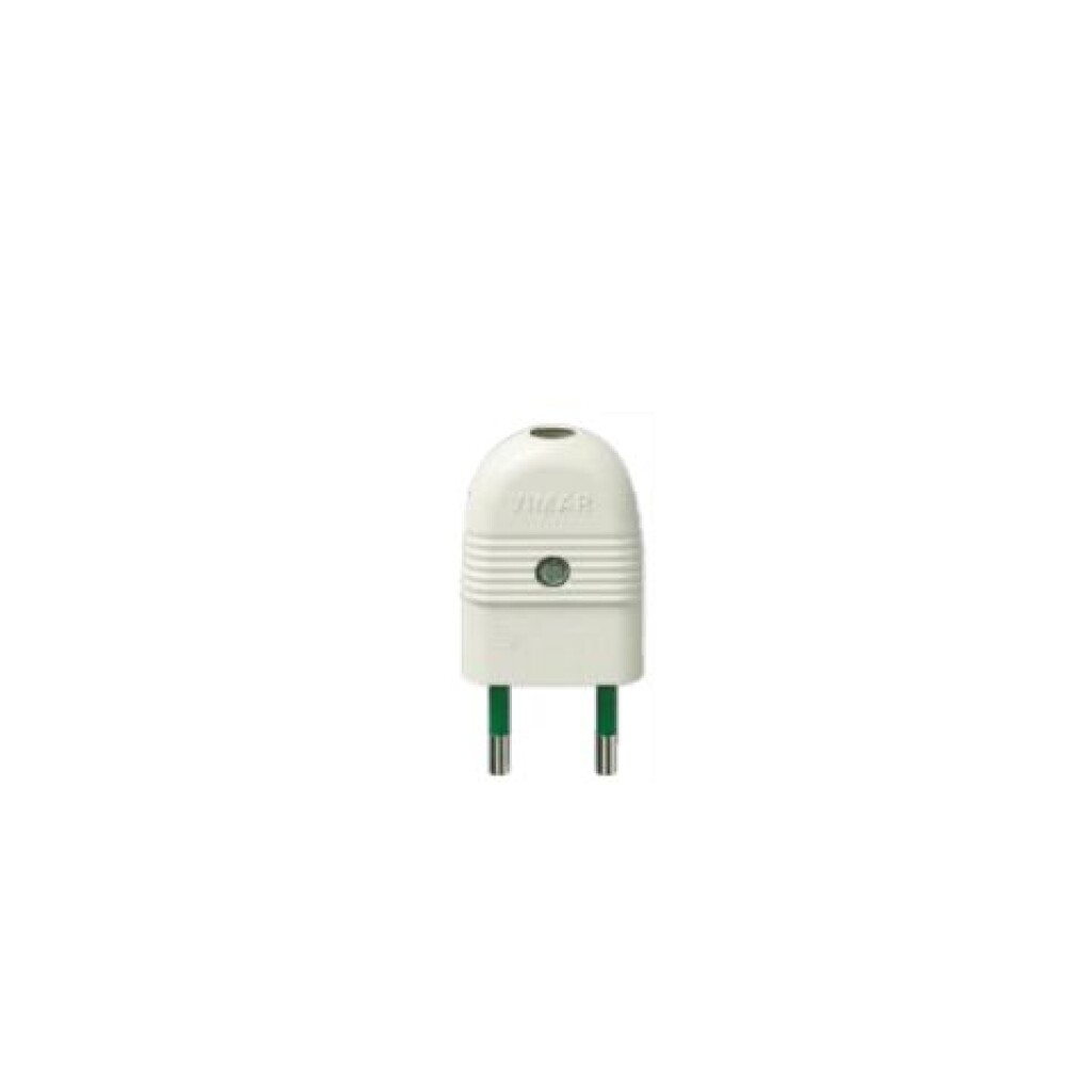 Ficha Macho 2X10A Reforzada. Blanco