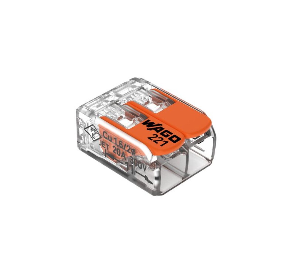 Conector/Empalme Rapido WAGO 221/412 - 0,5 A 4MM2 - 2 Conex