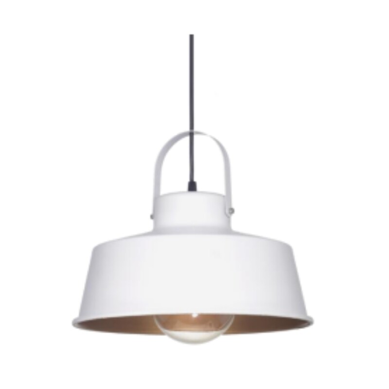 Colgante 1L Rodeo E27 D33CM Blanco y Dorado