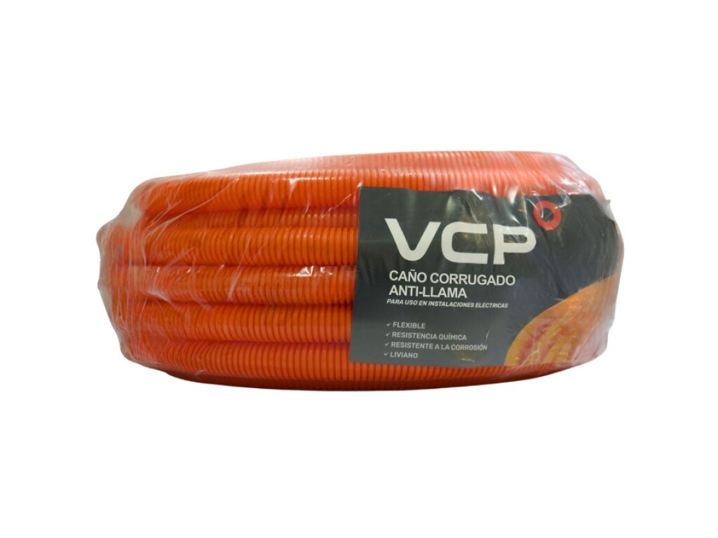 Caño Corrugado Antillama 20 MM 25MTS. Naranja VCP