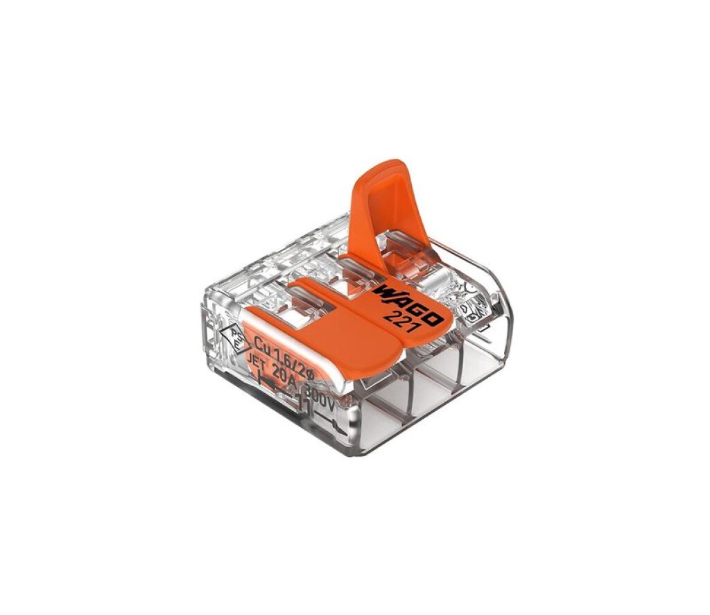 Conector/Empalme Rapido WAGO 221/413 - 0,5 A 4MM2 - 3 Conex