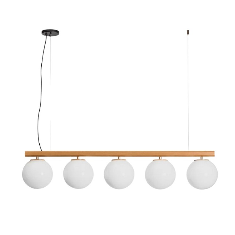 Colgante Trillo Milky 5L E27 D20CM Madera