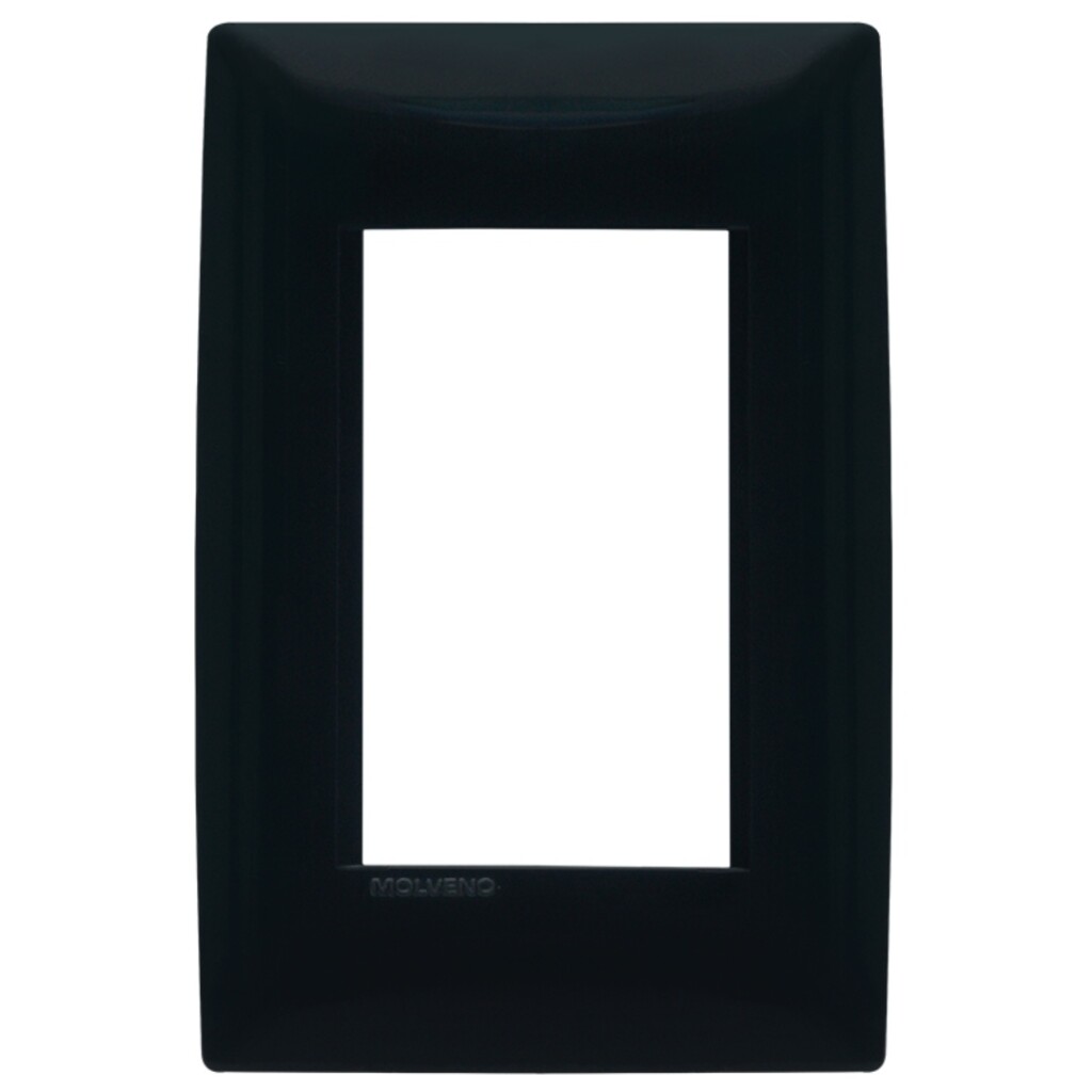 Placa C/Bastidor 3 Modulos Atenea. Gris Oscuro