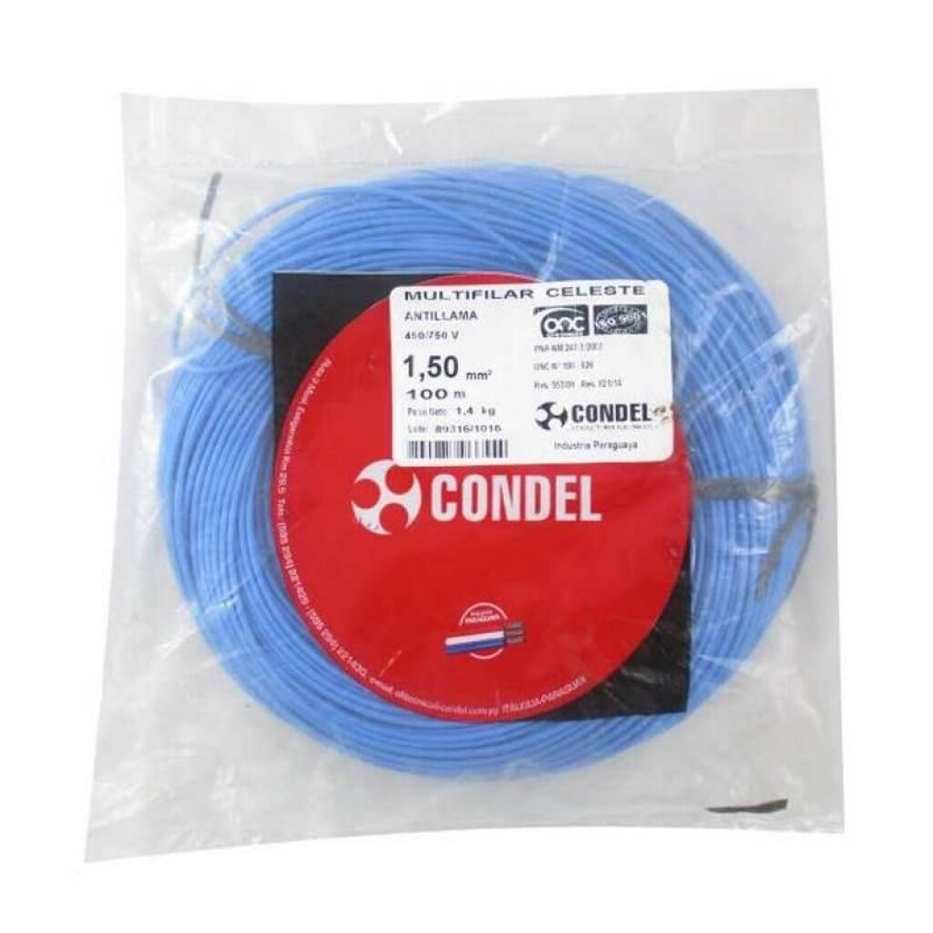 Cable Multifilar 1,50MM2 Celeste CONDEL