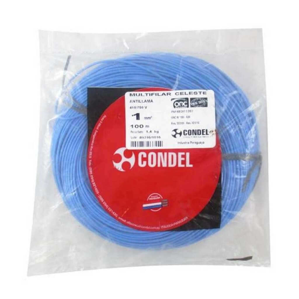 Cable Multifilar 1,00MM2 Celeste CONDEL