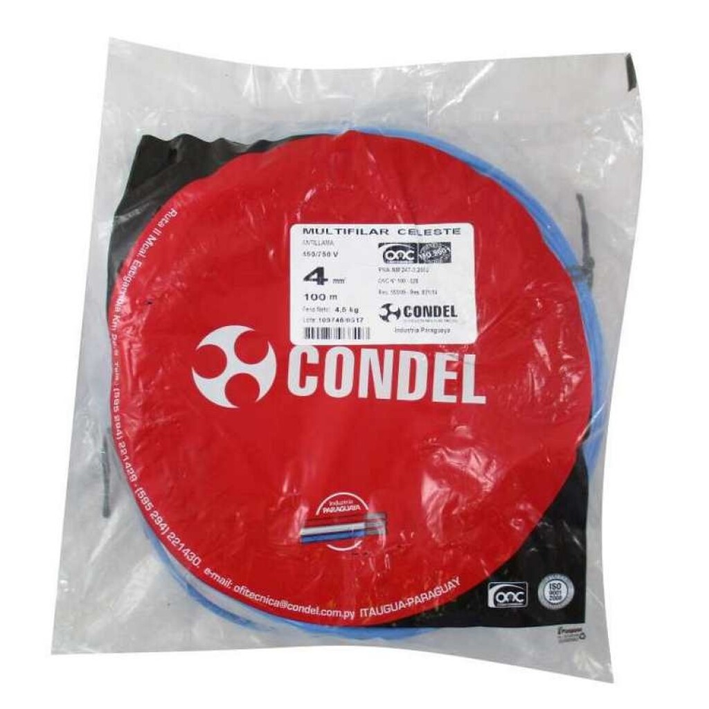 Cable Multifilar 4,00MM2 Celeste CONDEL