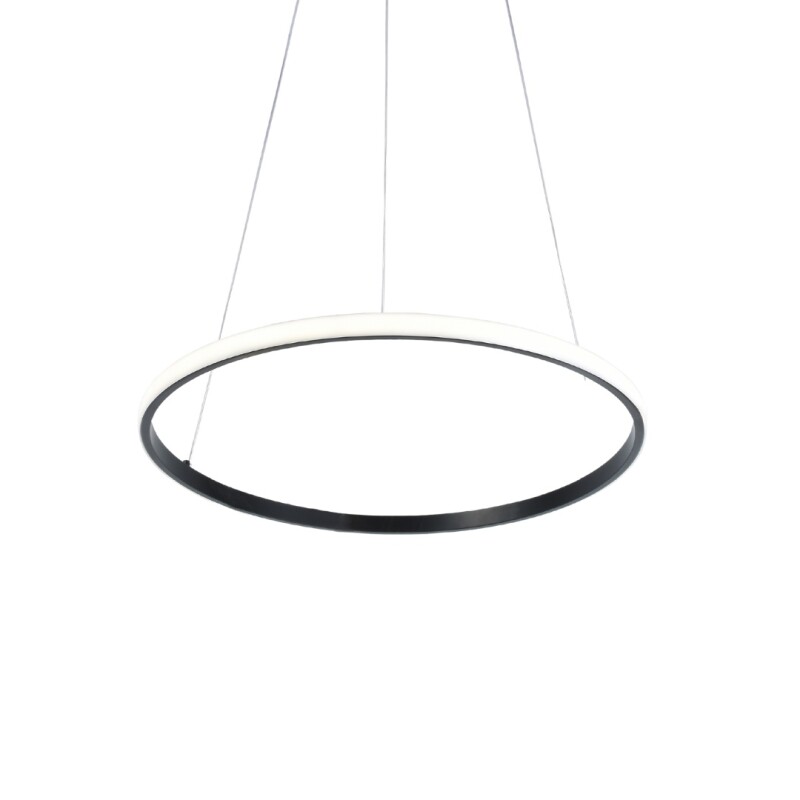 Colgante LED 38W Anillos 3000K Negro 80CM