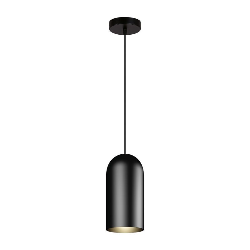 Colgante Otto 1L E27 Negro Liso y Dorado