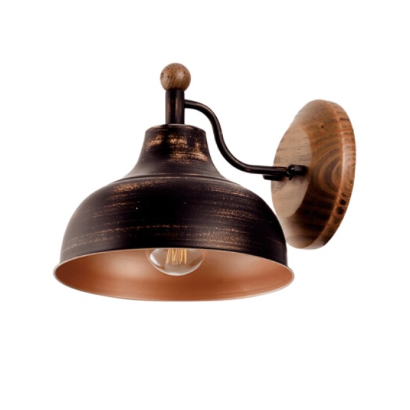 Aplique Brooklyn 1L E27 Chapa y Madera