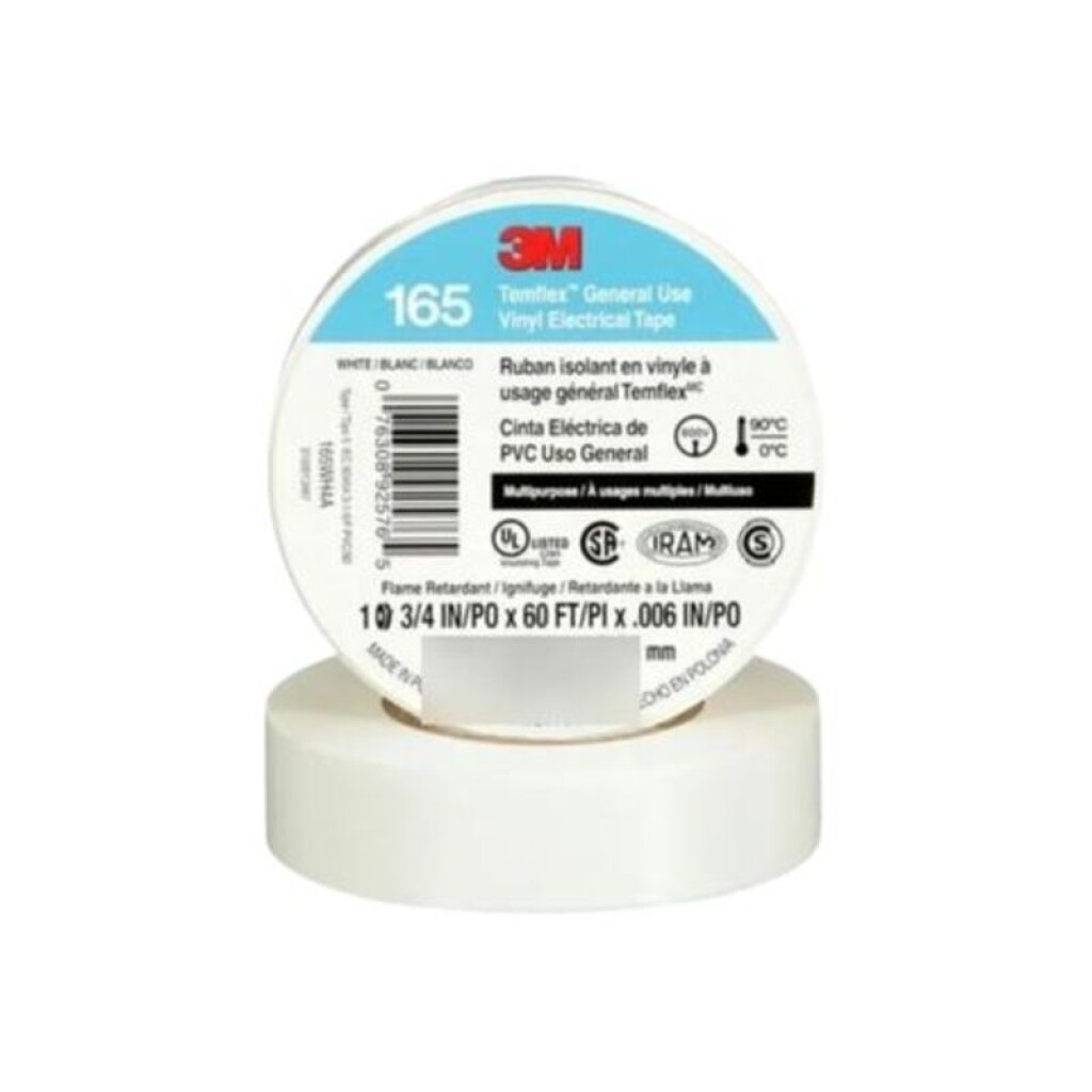 Cinta Aisladora Temflex 165 Blanco 19MM X 18M