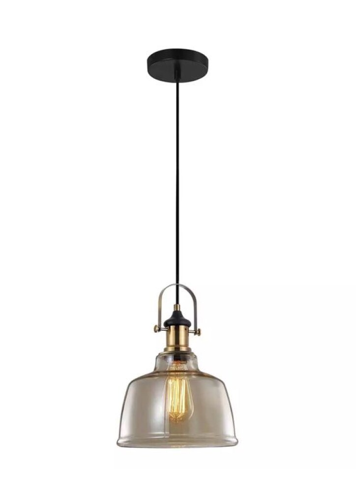 Colgante Ambar 1L E27 Vidrio y Cobre
