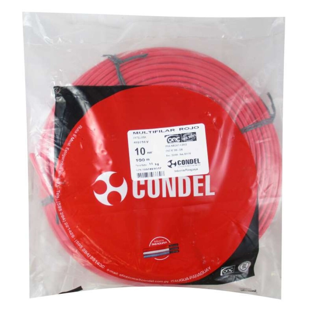 Cable Multifilar 10,00MM2 Rojo CONDEL