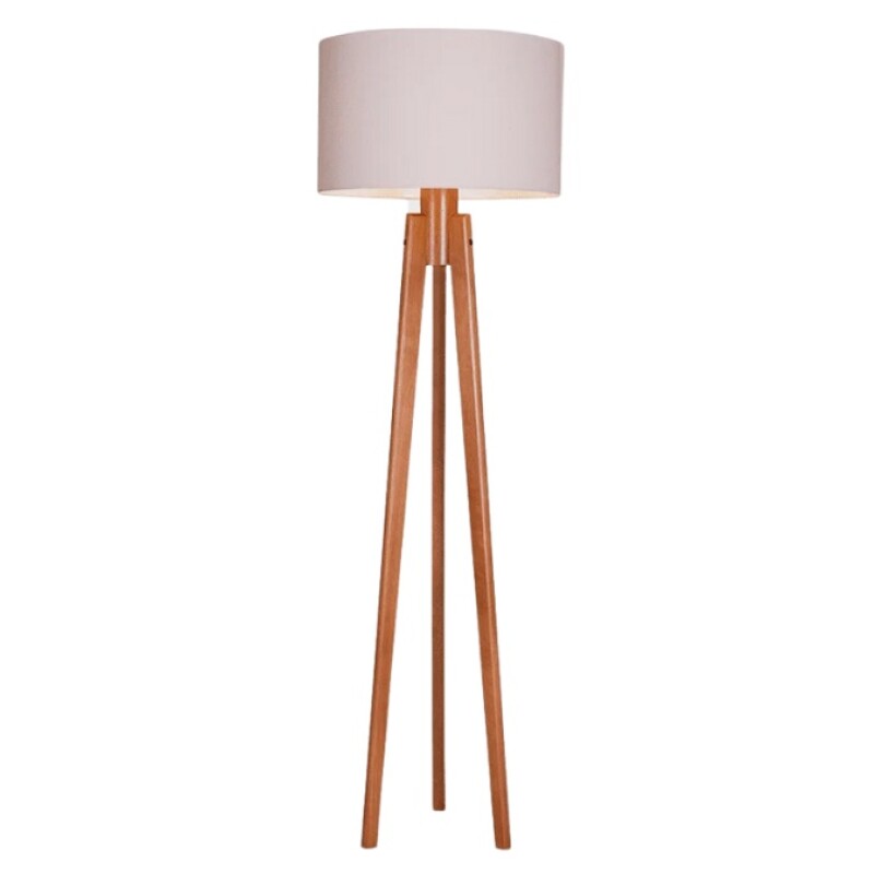 Velador de Pie Tripode E27 Madera Armado