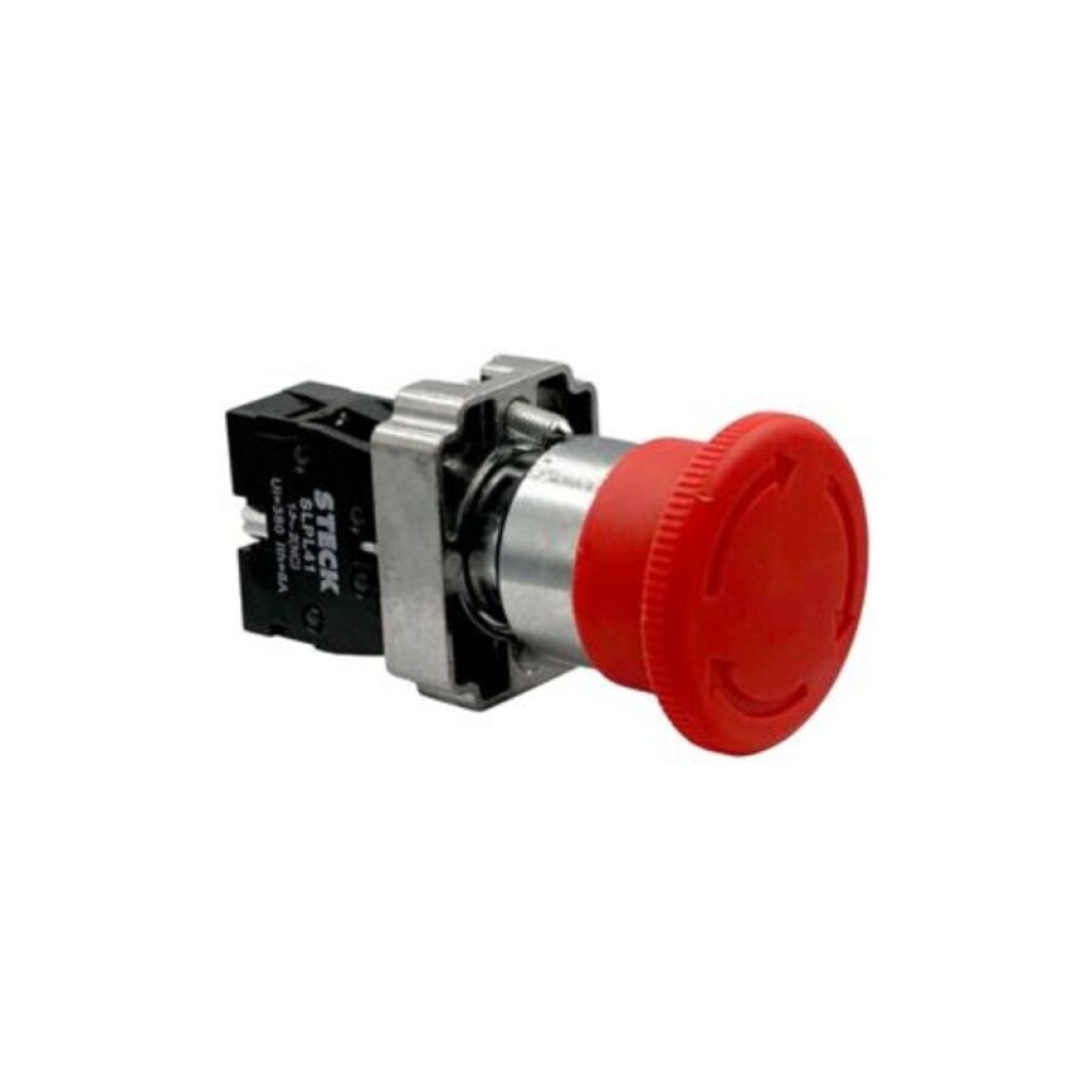 Pulsador de Emerg. Met. C/ Traba 22MM 1NC