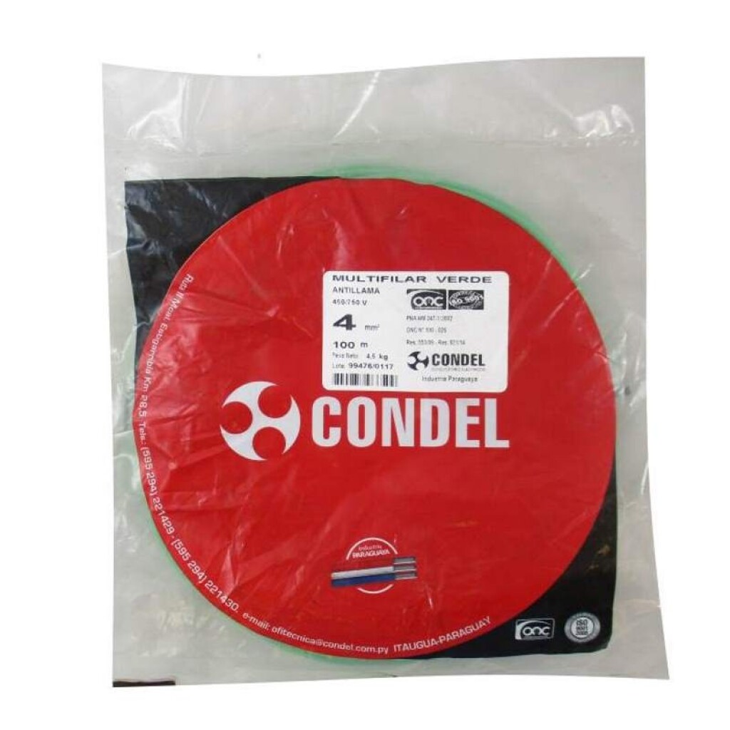 Cable Multifilar 4,00MM2 Verde CONDEL