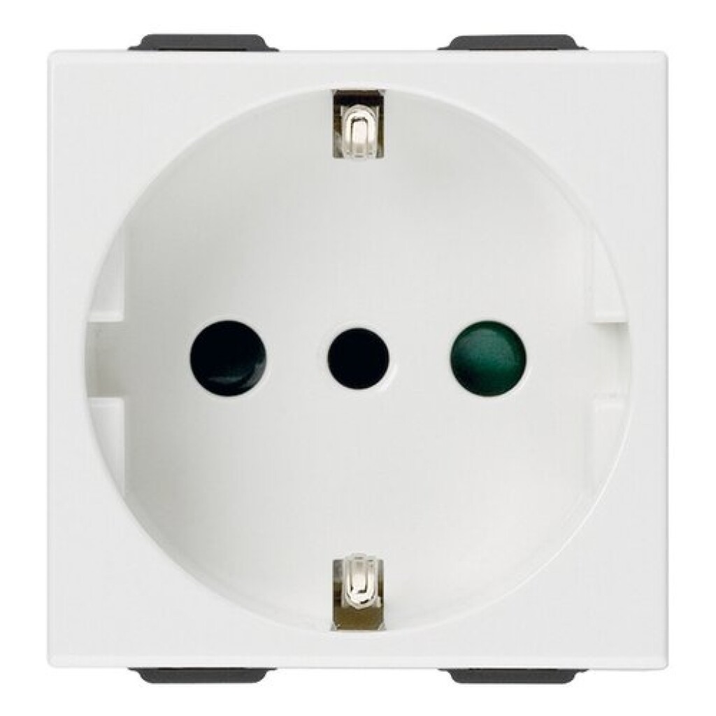 Modulo Toma Schuko 2x16A+T Blanco Neve UP