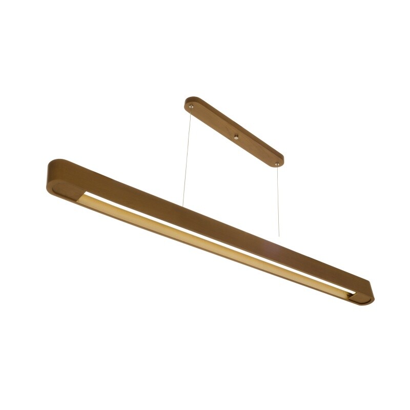 Colgante Lineal Rettangolare para Tubo LED Madera