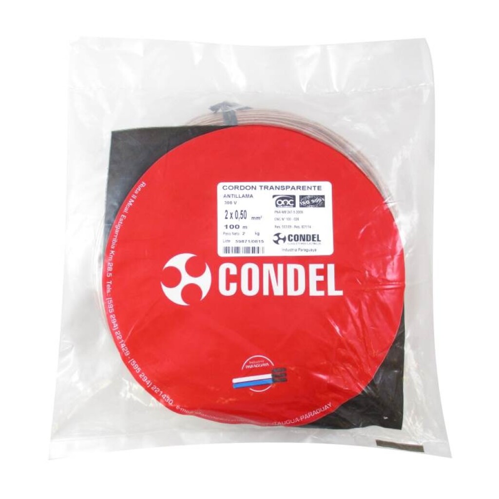 Cable Cordon 2X0,50MM2 Transp. CONDEL