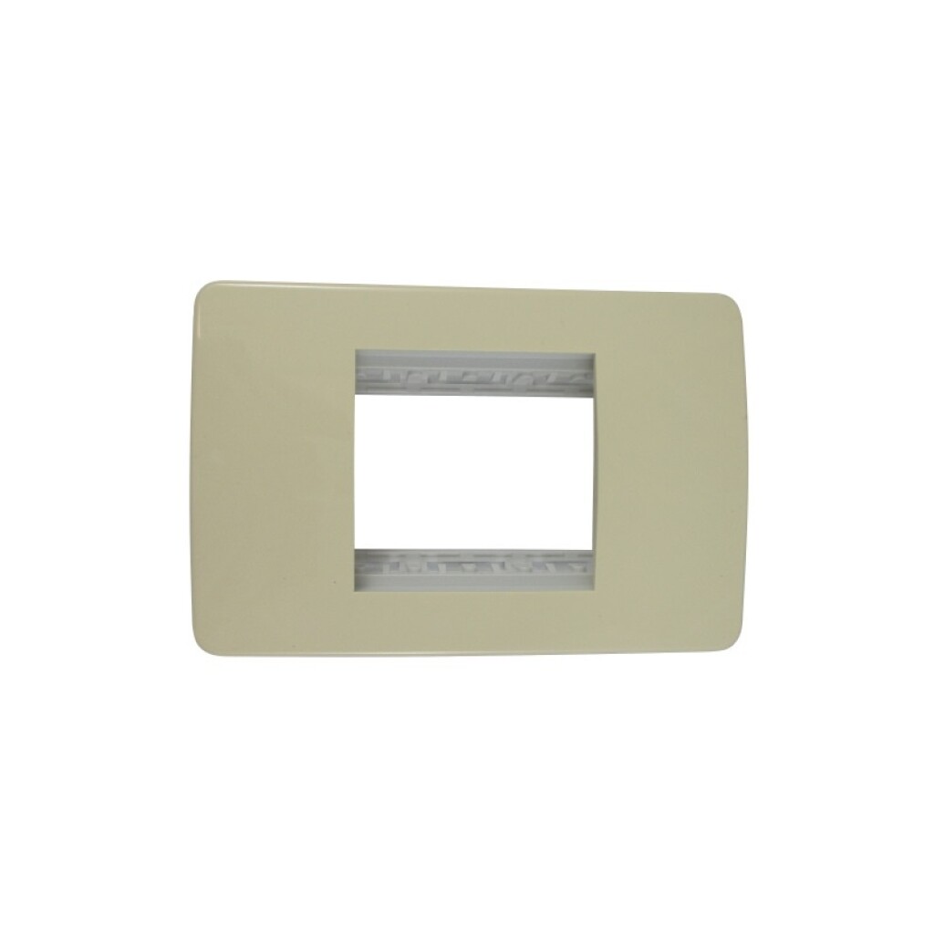 Placa con Bastidor 1 Modulo Doble Marfil Slim