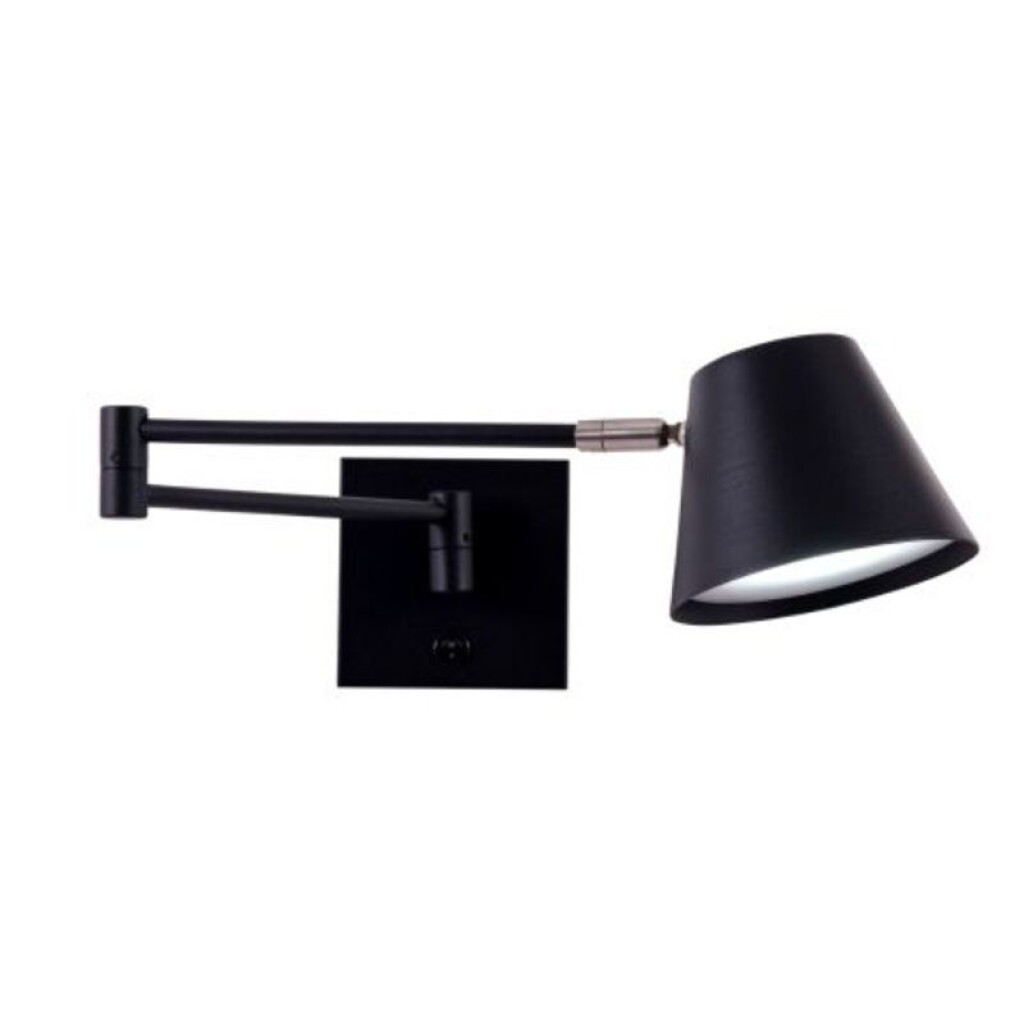 Aplique Cónico Brazo Doble Orientable 1L GU10 Negro