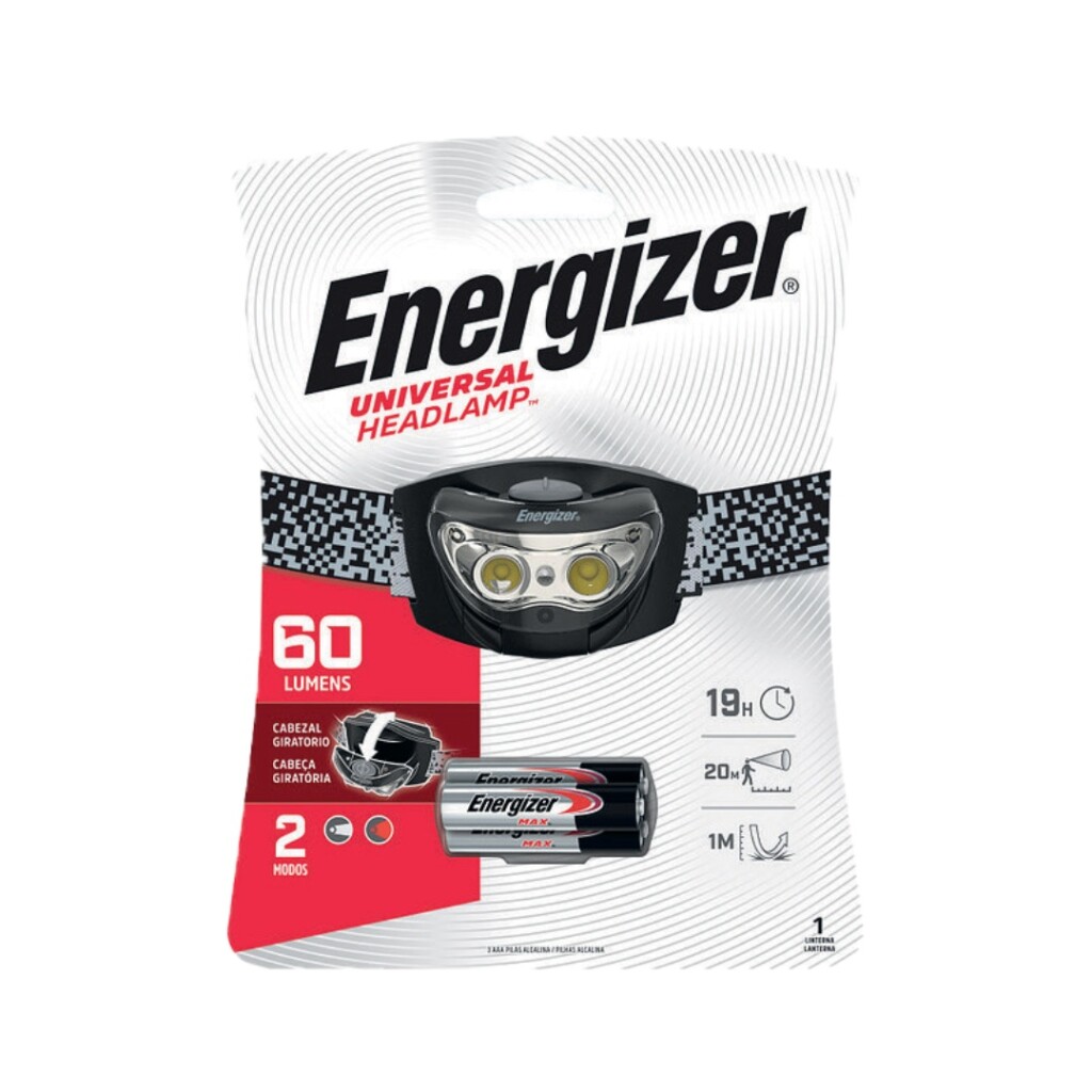 Linterna 3 LEDS ENERGIZER P/ Cabeza 60 Lumenes Pilas Incl