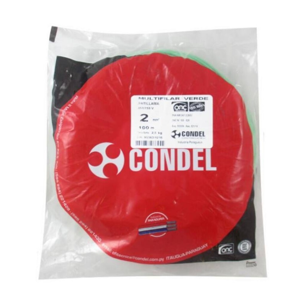 Cable Multifilar 2,00MM2 Verde CONDEL